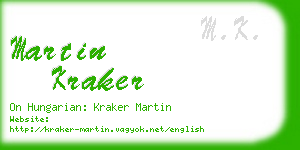 martin kraker business card